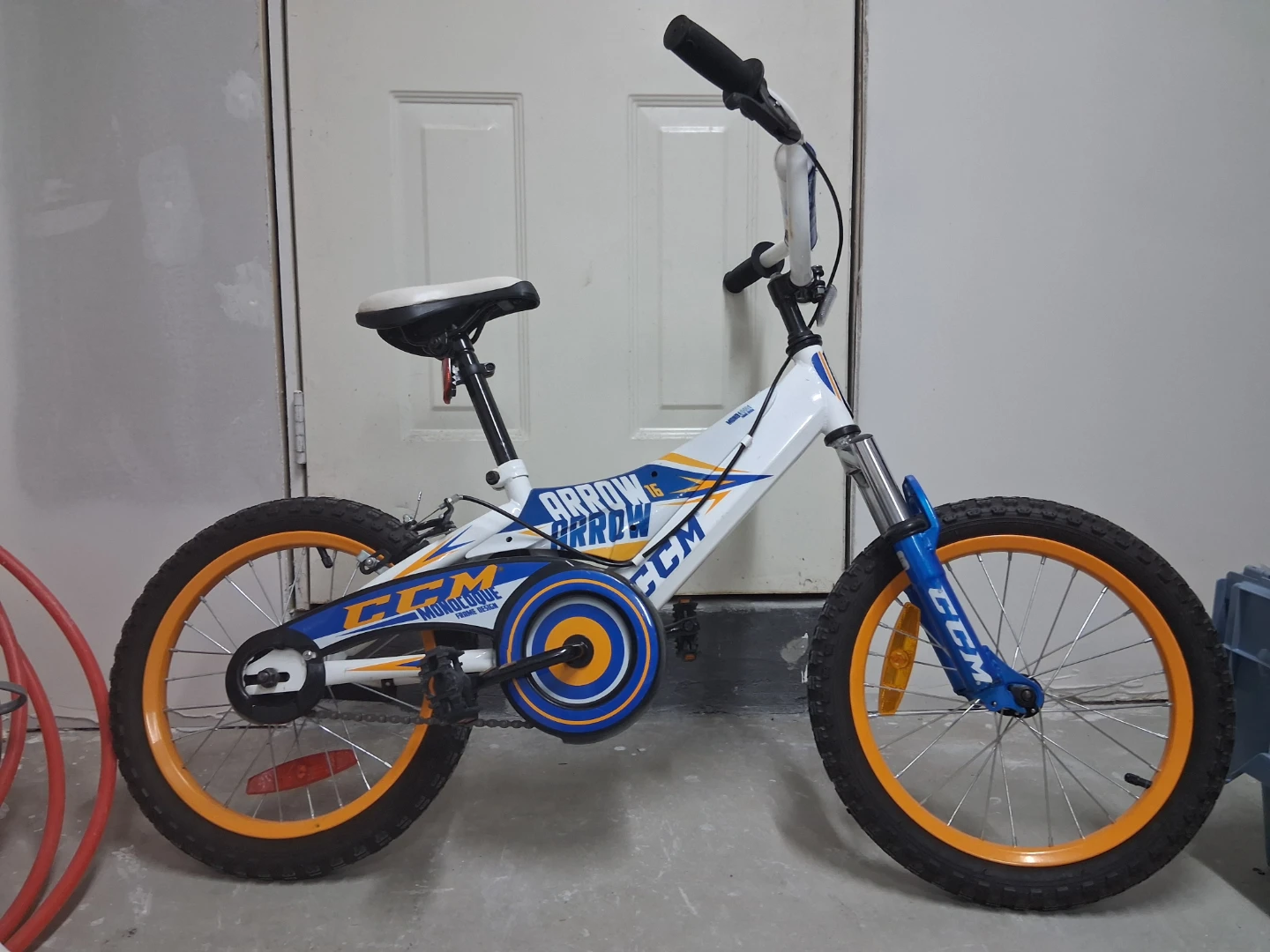 CCM "Arrow" Kids Bike - White/Blue/Orange (Price Negotiable)