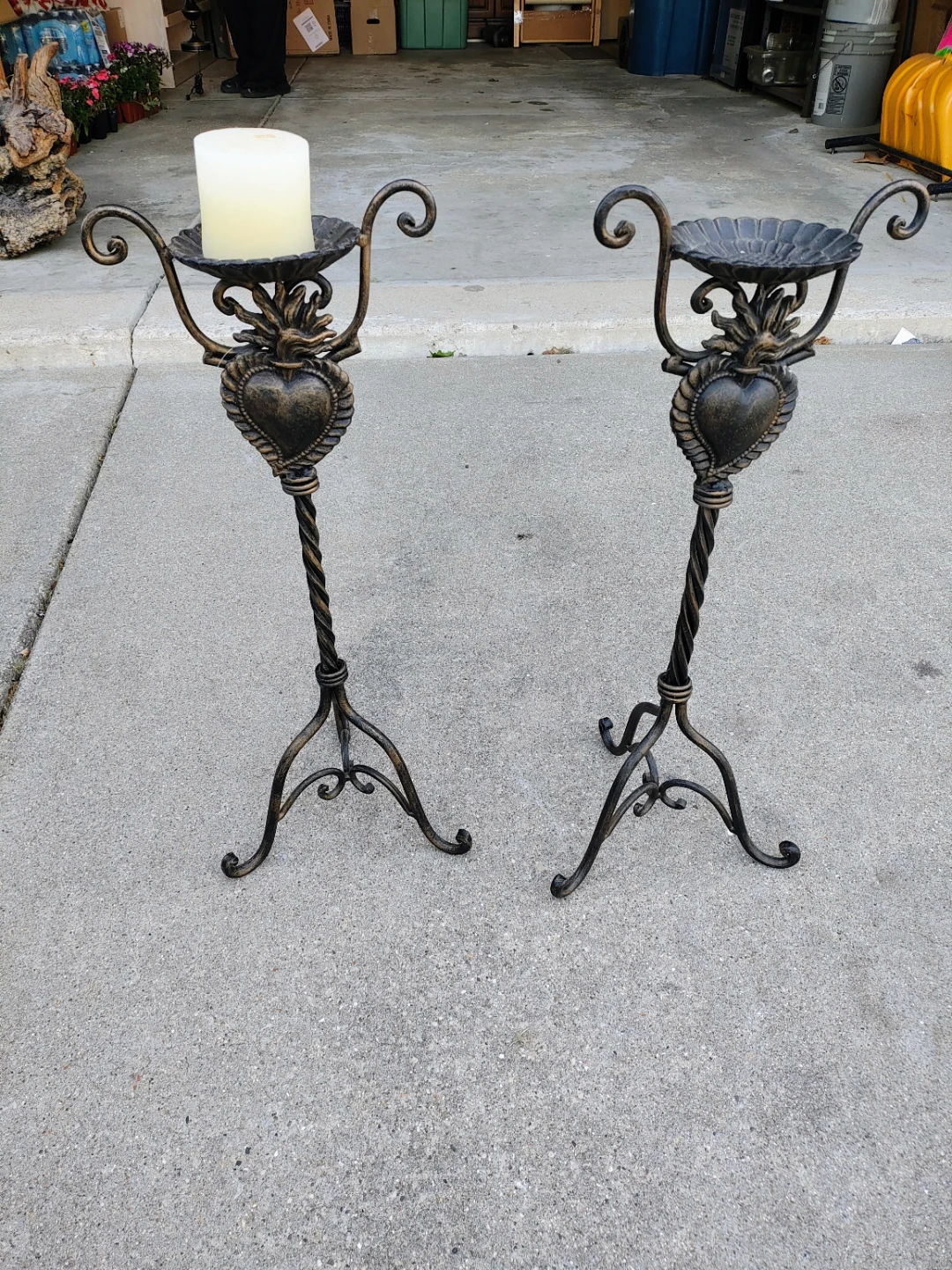 Decorative Wrought Iron Style Candle Holders – Set of 2 - photo 2