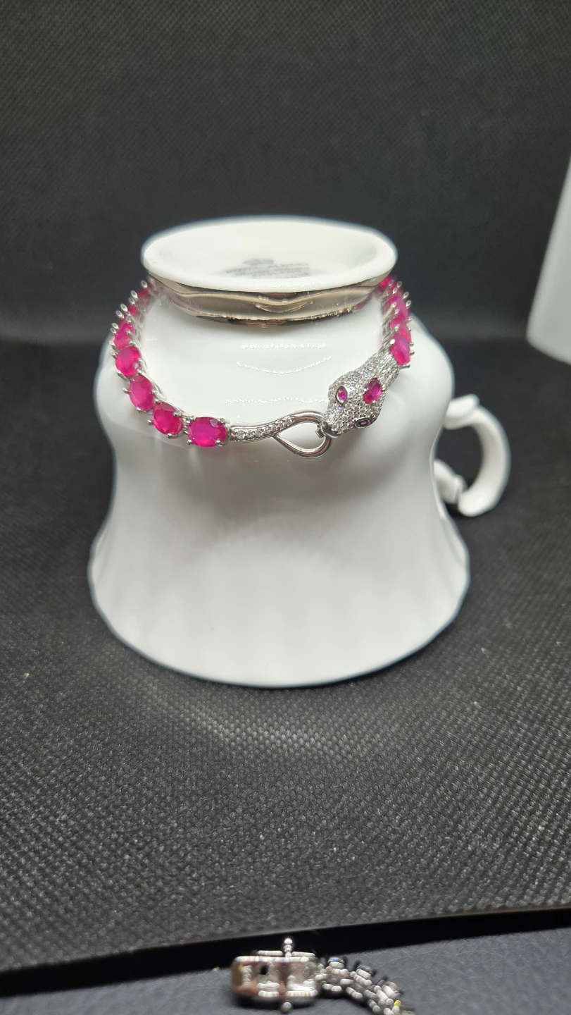 Snake Bracelet with Ruby and zirconia Accents - photo 2