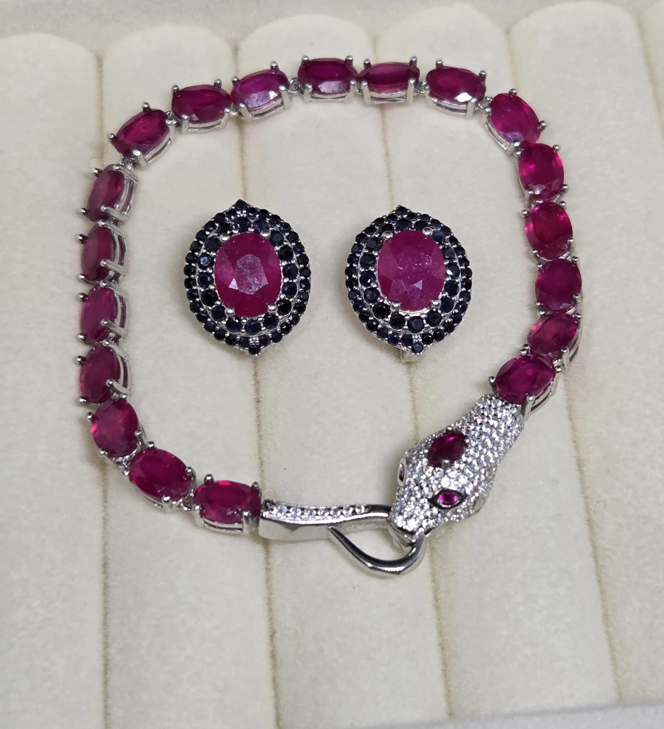 Snake Bracelet with Ruby and zirconia Accents - photo 3