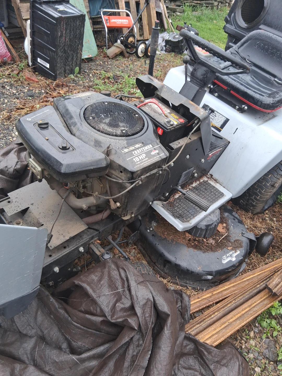 Craftsman ride on tractor LT4000 18 hp engine - photo 4