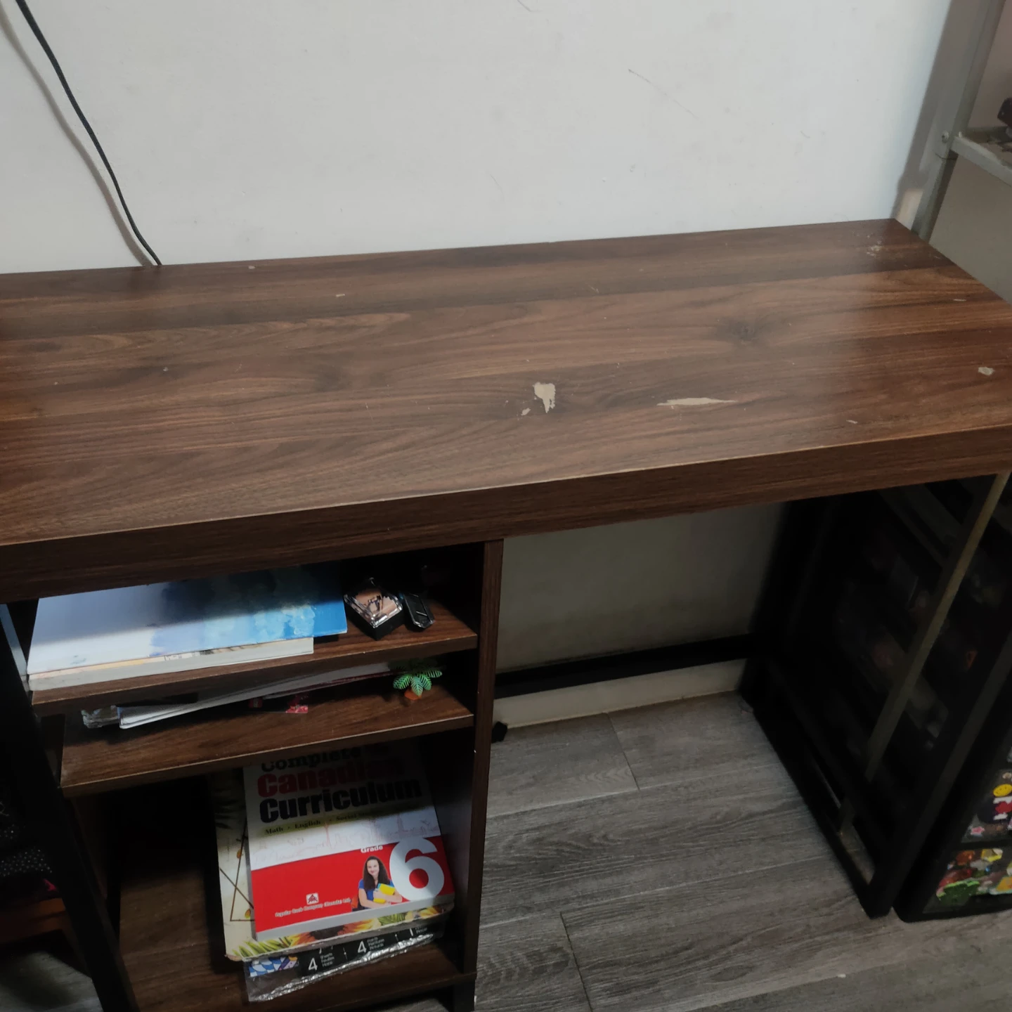 Dark Wood Desk with Shelves - photo 2