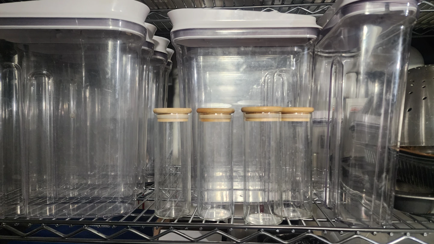 Set of Clear Plastic Food Storage Containers
