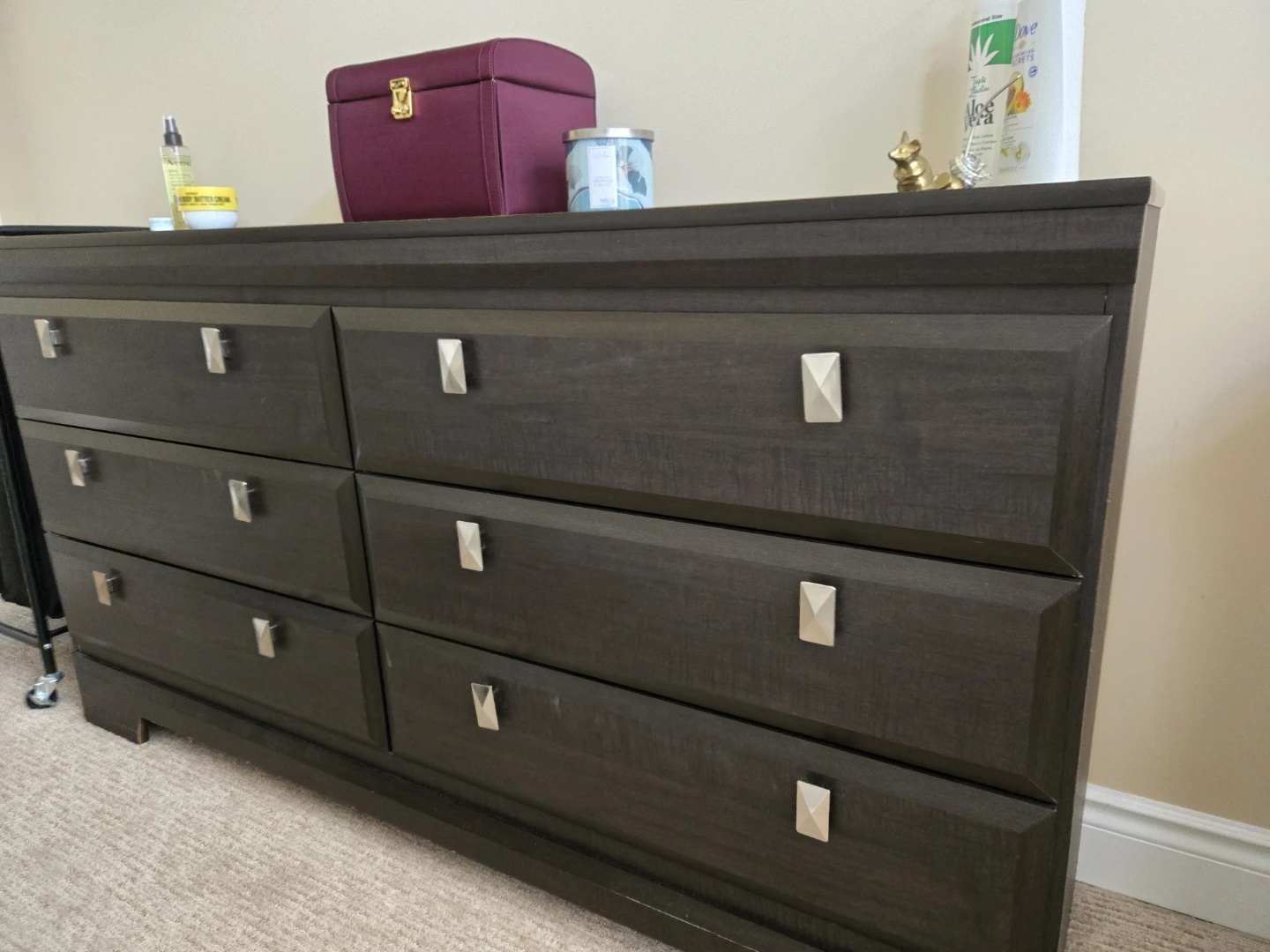 Dark Wood Dresser with 6 Drawers & Bedside tables - photo 2