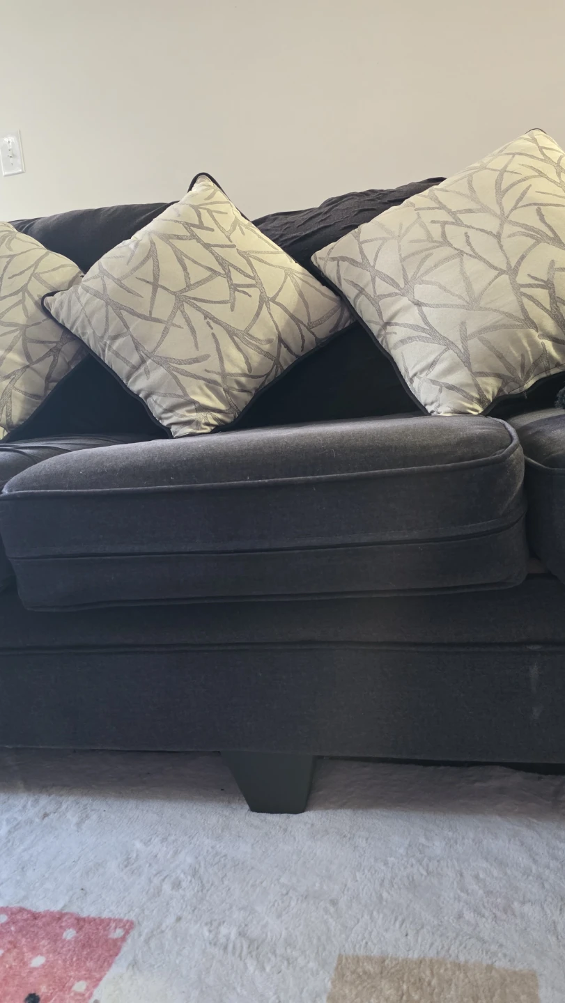 Dark Grey Sofa with Accent Pillows - photo 2