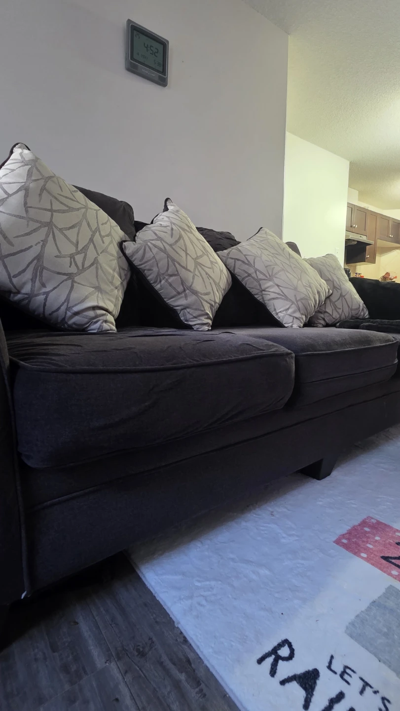 Dark Grey Sofa with Accent Pillows - photo 4