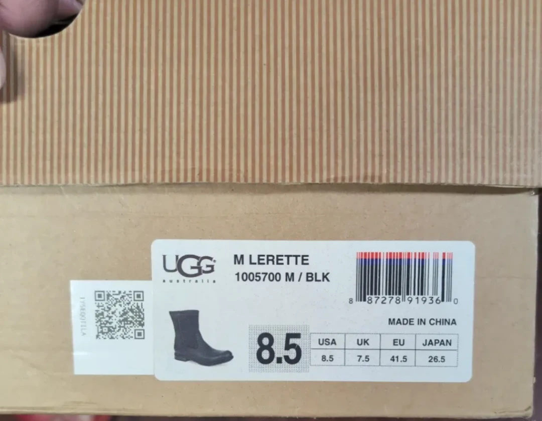 UGG M Lerette Boots Size 8.5 Black/navy