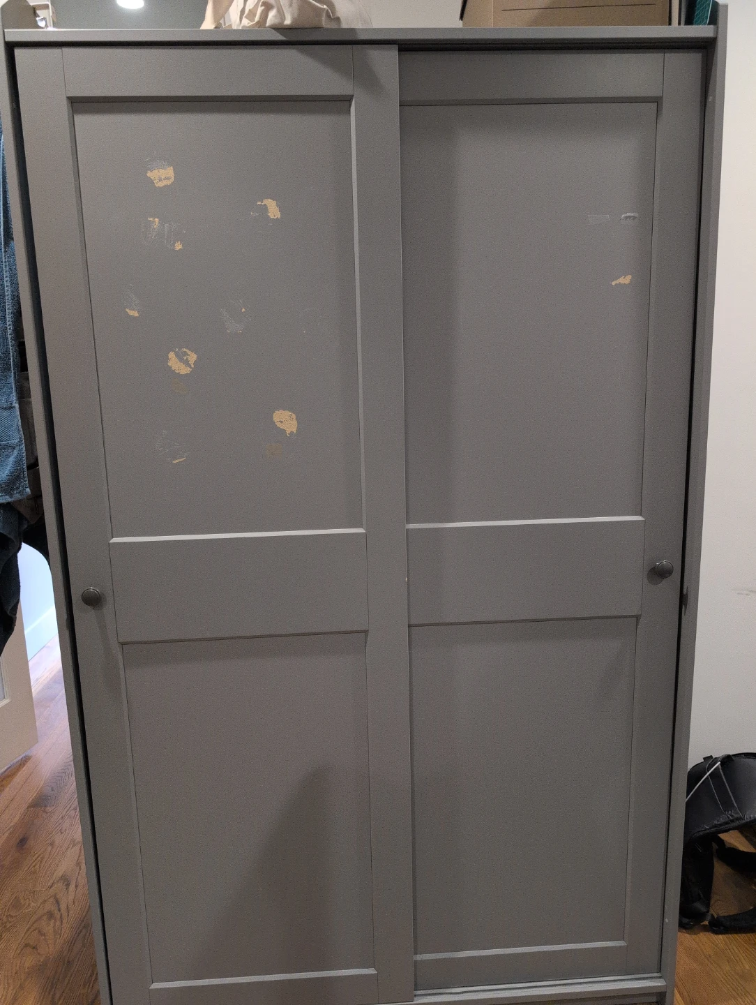 Gray Sliding Door Wardrobe