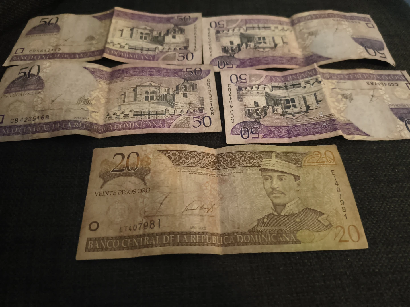 Dominican Pesos - 5 x 50, 1 x 20