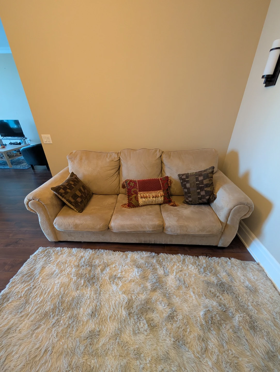 Beige Sofa with pull out bed