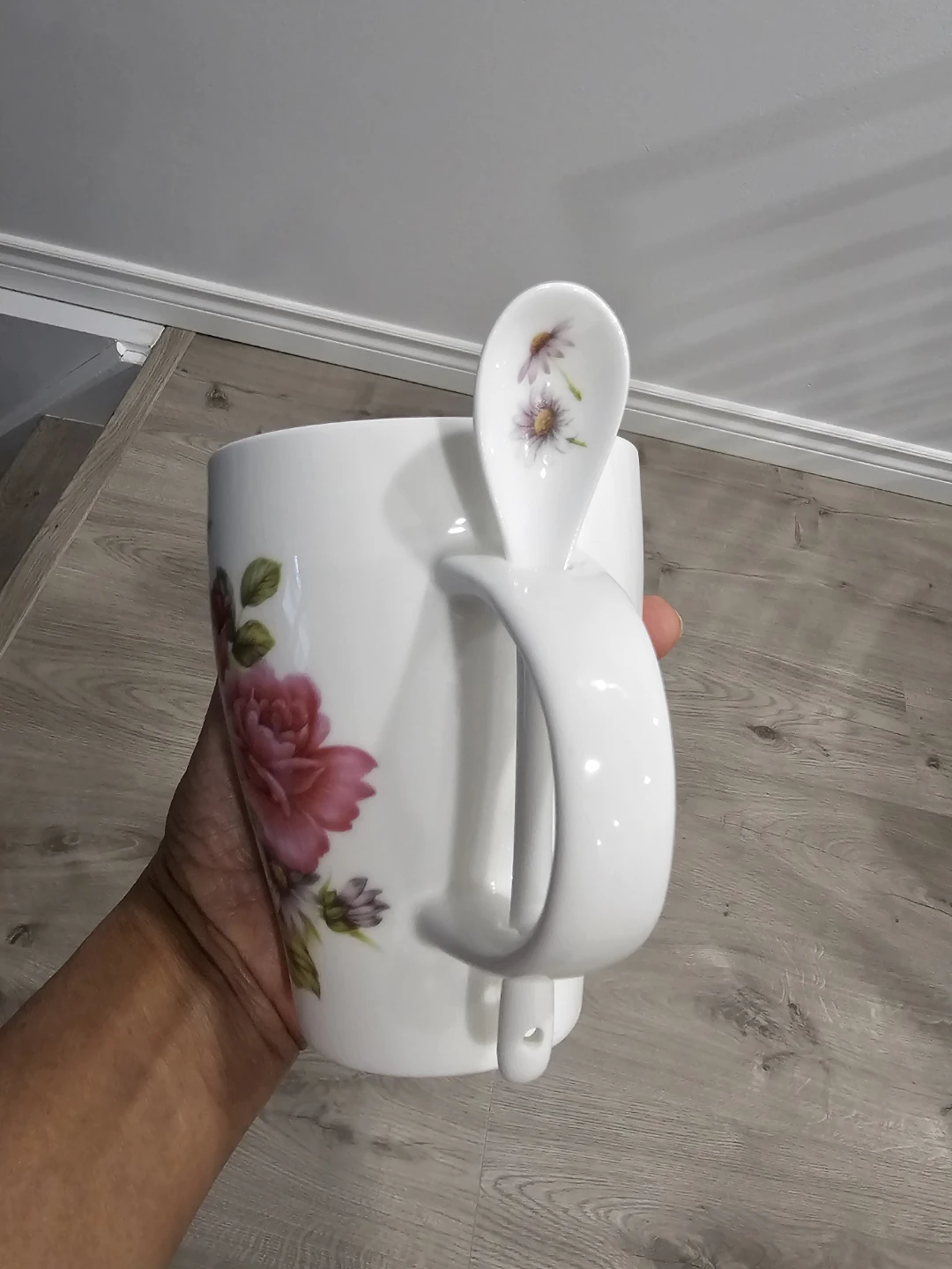 Adeline Porcelain Floral Mug with Spoon - photo 5