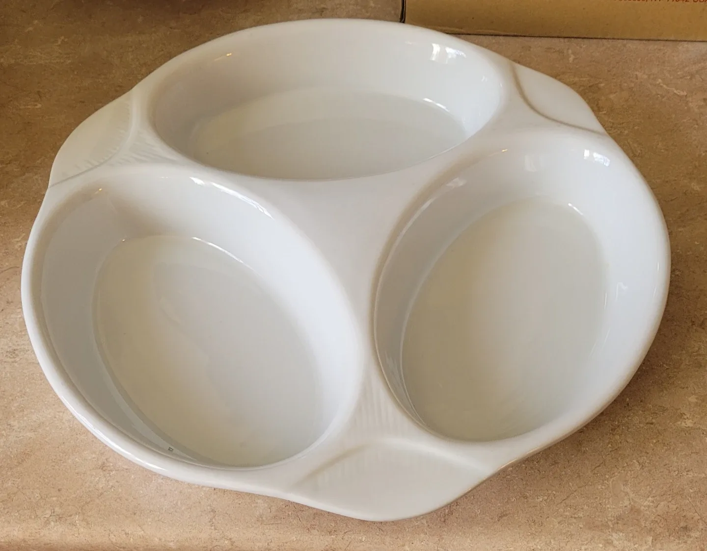 White 3-Section Serving Platter