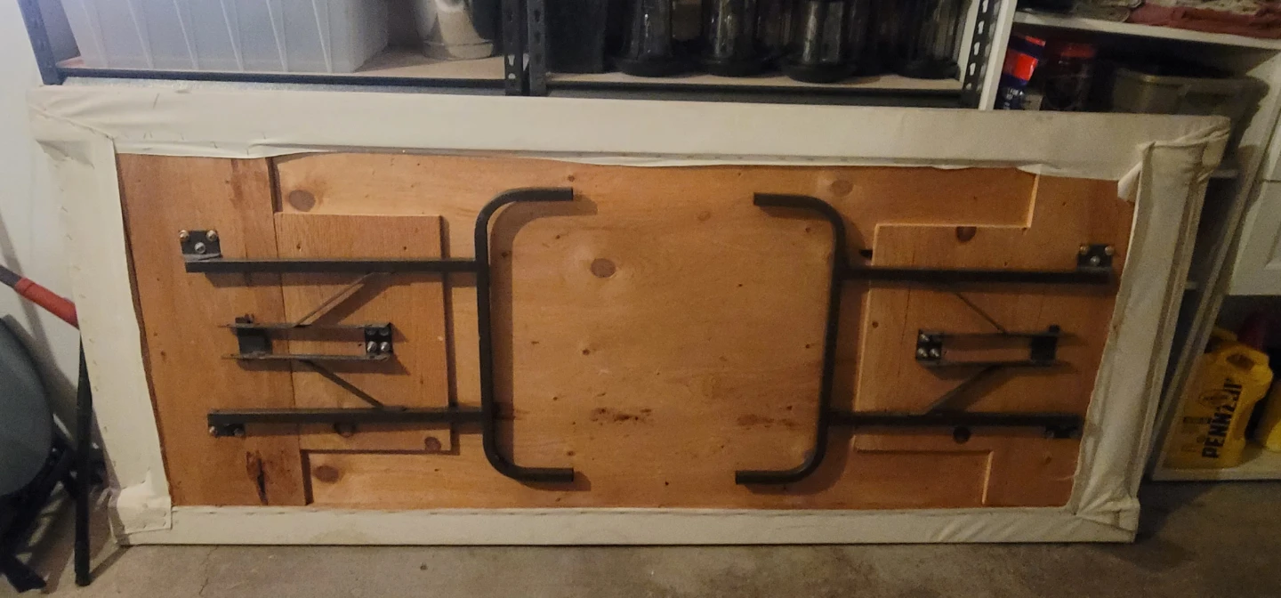 7’ Folding Wood Rectangular Table with metal folding legs - photo 4