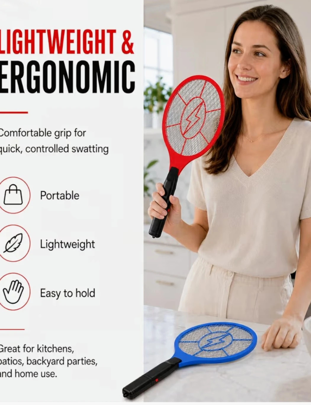 NEW Electric Bug  Mosquito Fly Swatter Indoor Outdoor - photo 4