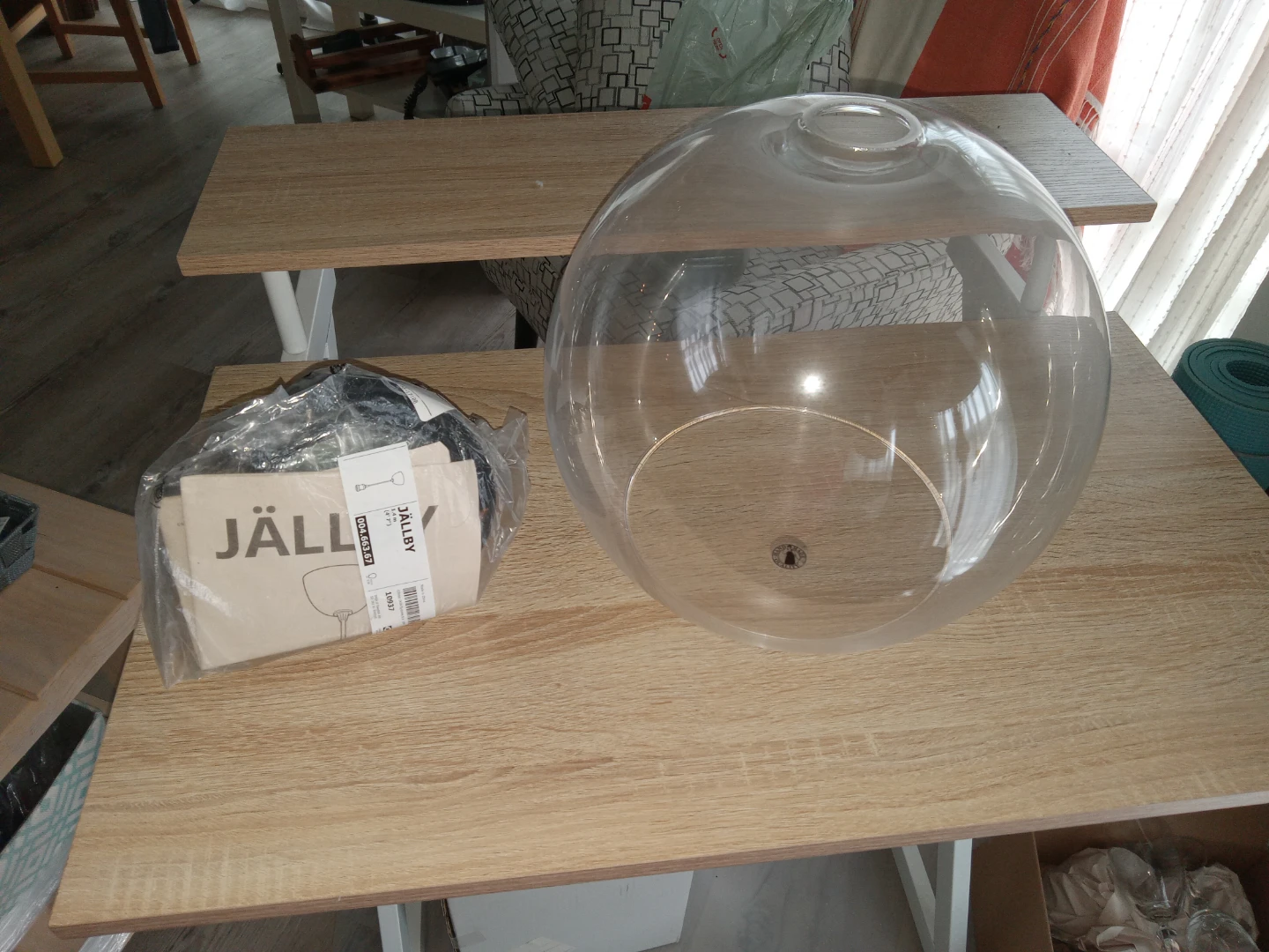 3 × IKEA JÄLLBY Clear Glass Pendant Lamp Shade