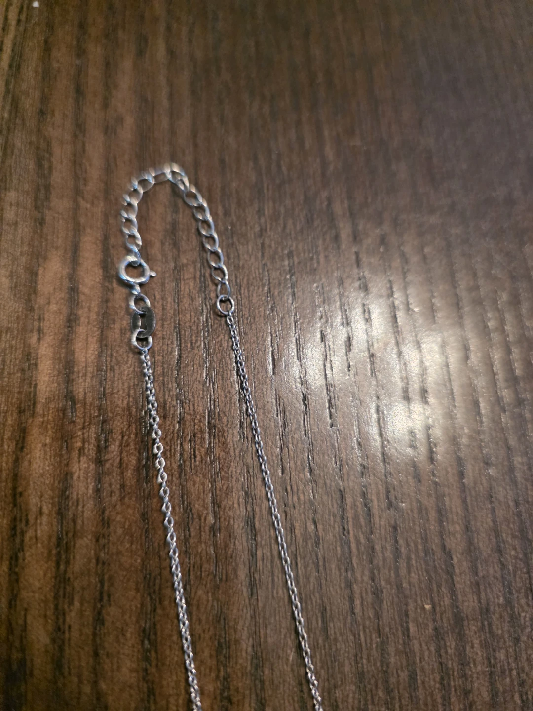 925 Sterling Silver chain with 5 Diamond pendant 18" - photo 3