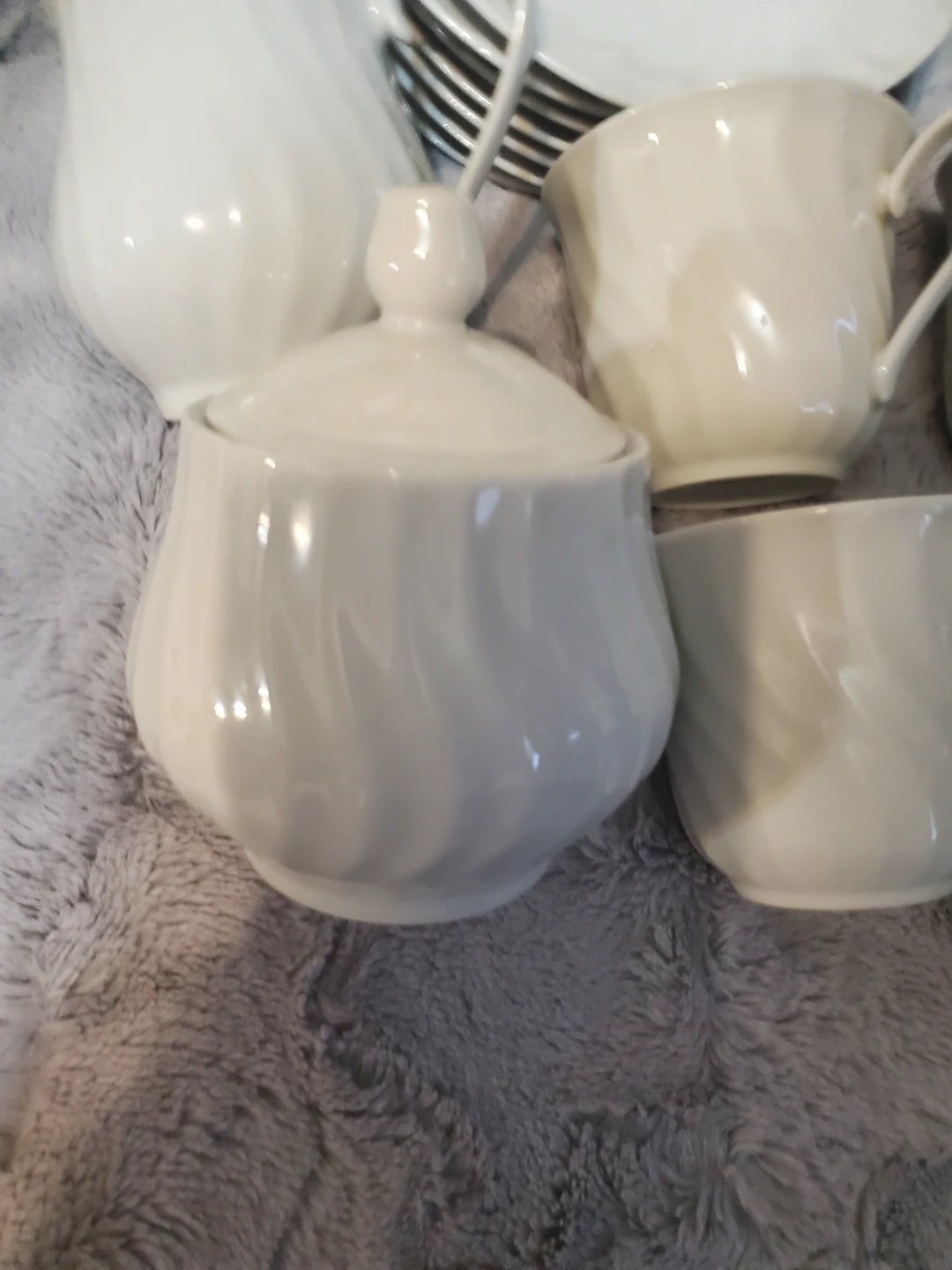 Ceramic Coffee Cup & Saucer Set with Sugar Bowl and Creamer - photo 3