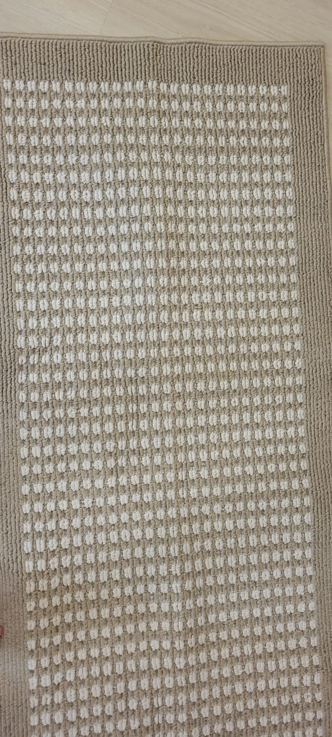 Beige and White Textured Runner Rug. size 8*2 - photo 3