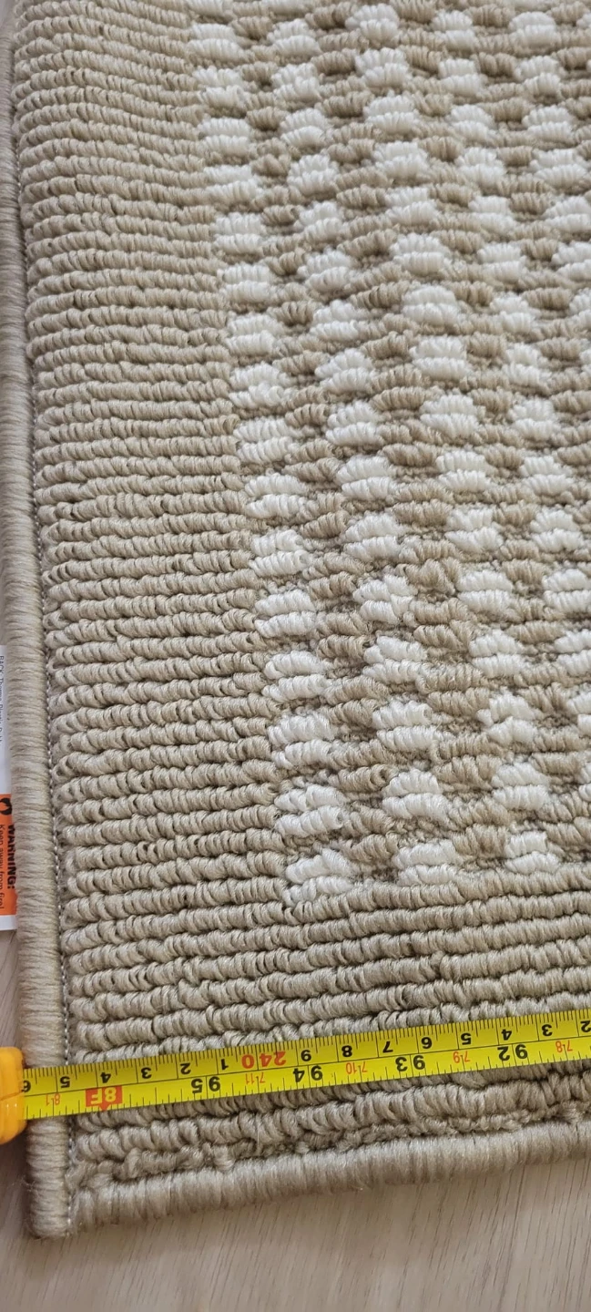 Beige and White Textured Runner Rug. size 8*2 - photo 4