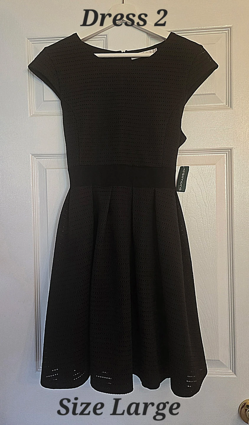 Simons Red, Pink and Black Textured cap sleeve Dresses - photo 4
