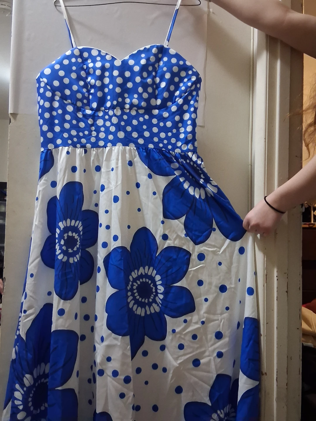 Blue floral and polka dot maxi dress - photo 2