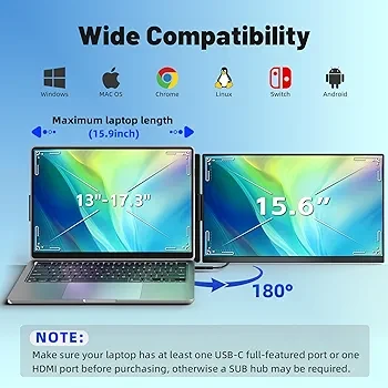 Aoker 15.6" 1080P IPS Portable Laptop Monitor