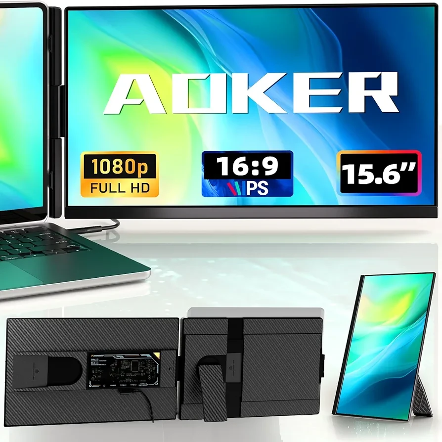 Aoker 15.6" 1080P IPS Portable Laptop Monitor - photo 3