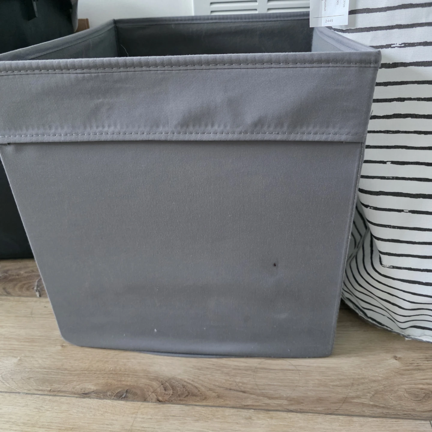 Grey Fabric Storage Bin