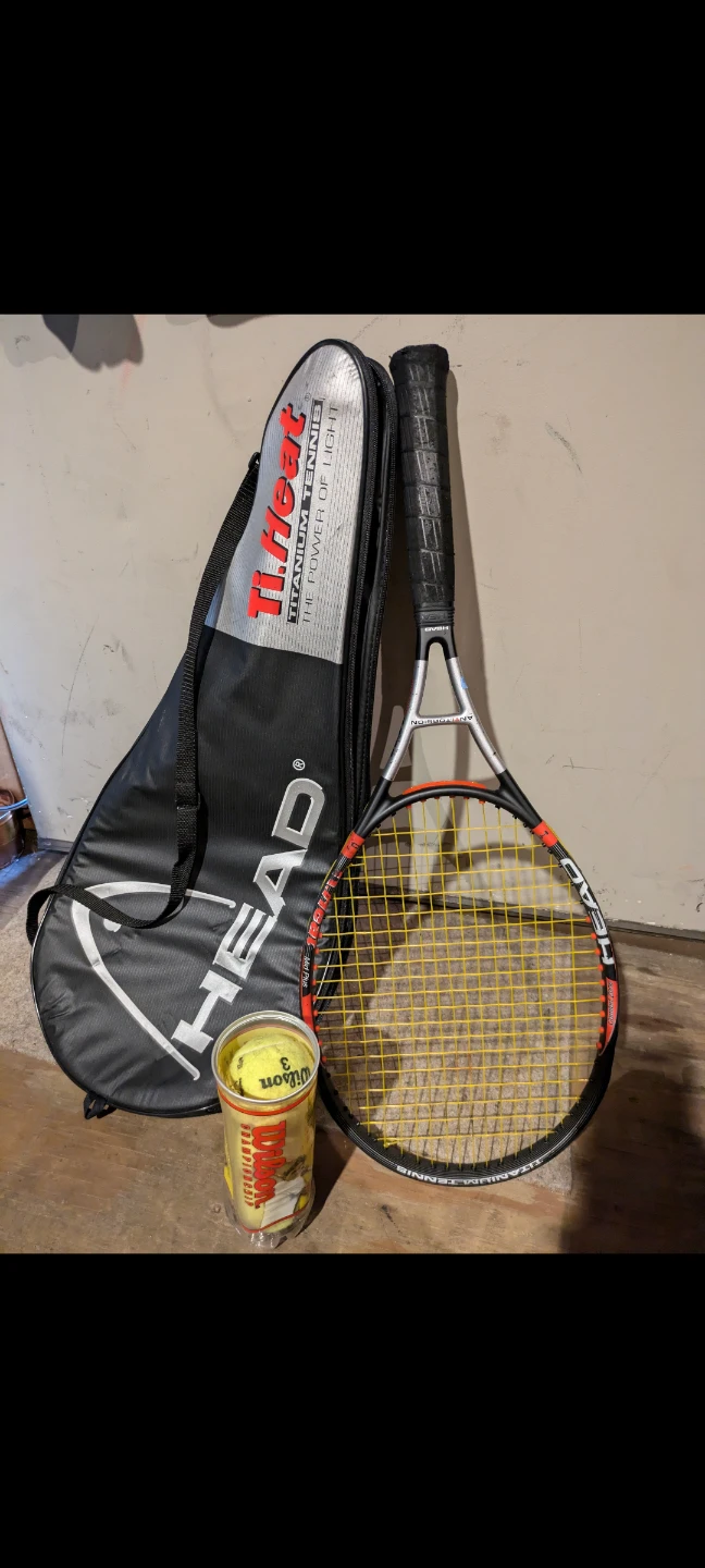 Head Ti. Heat Titanium Tennis Racket with Case and Wilson Balls