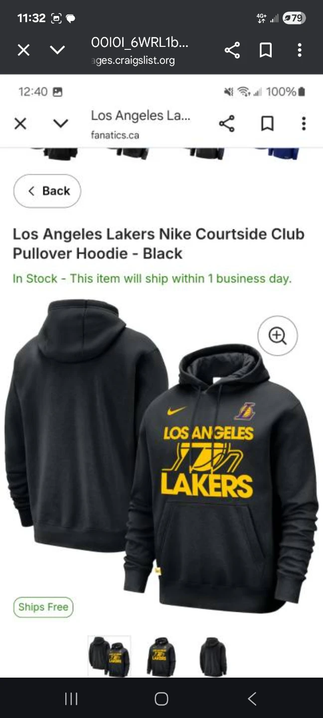 Los Angeles Lakers Nike Courtside Club Pullover Hoodie - Black