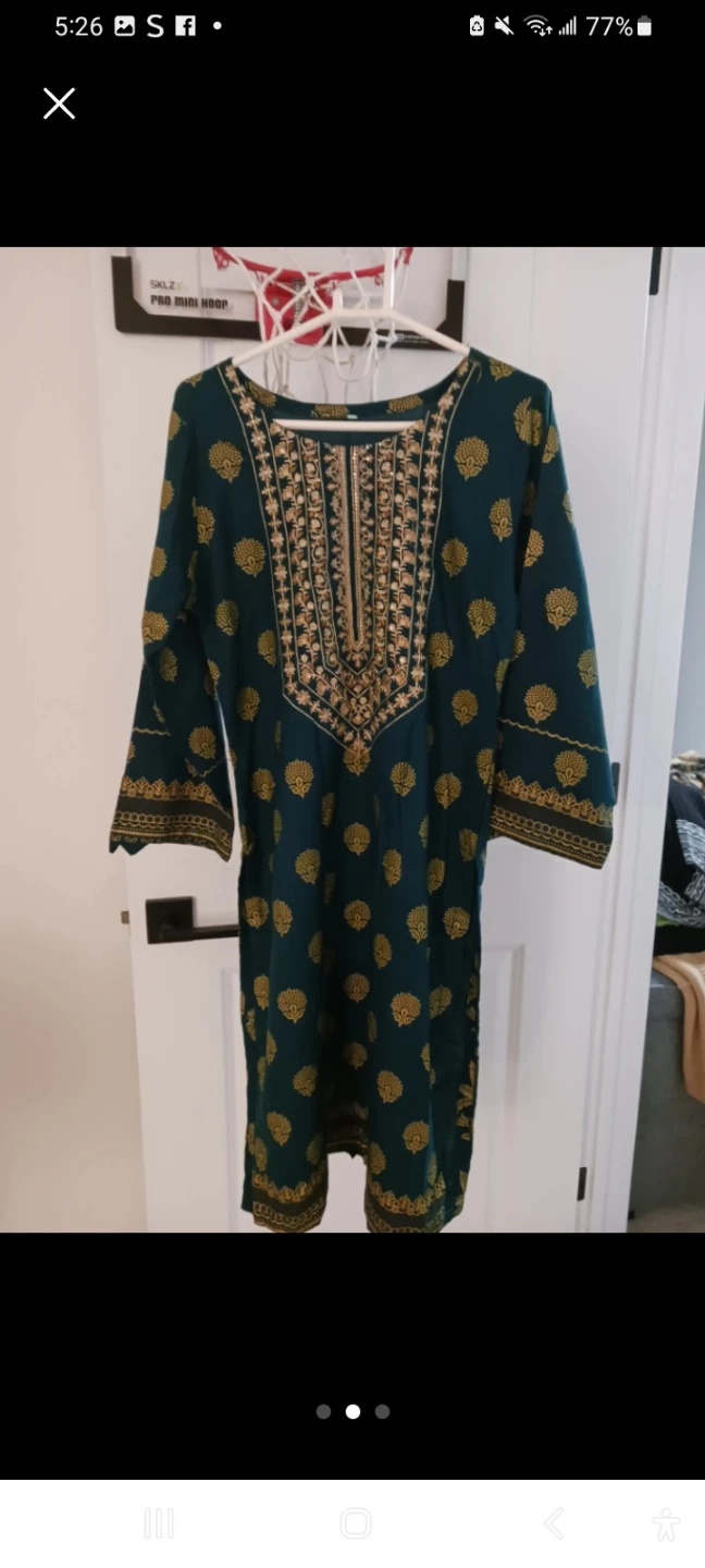 Teal and Gold Embroidered 3piece suit beautiful - photo 2