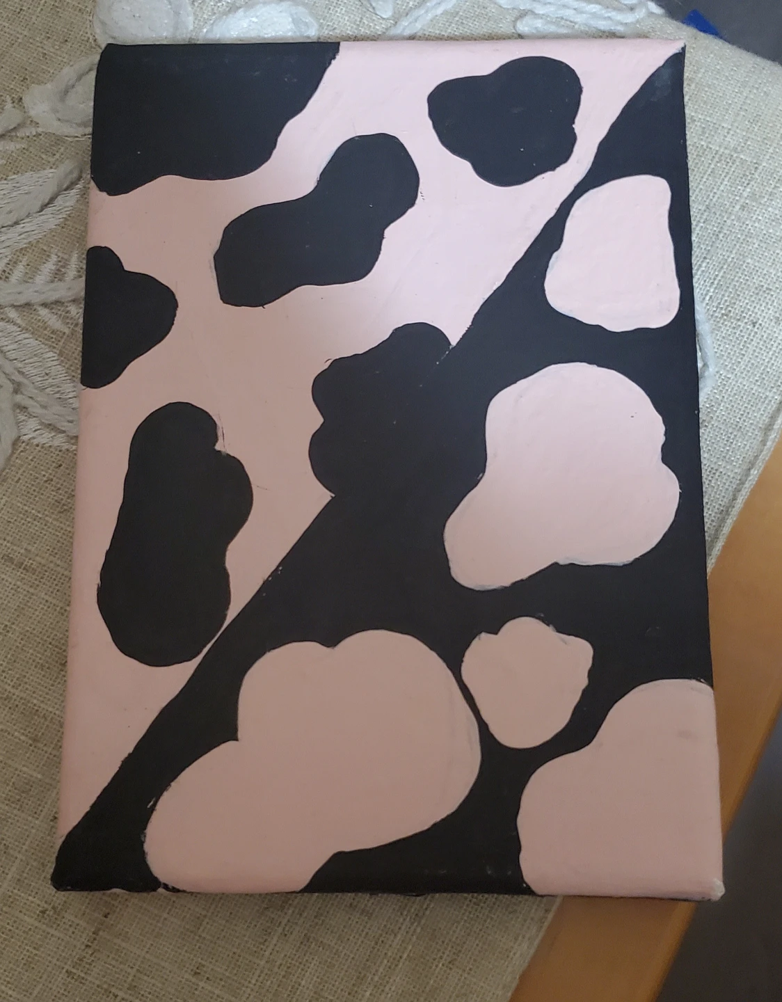 Hand-painted Cow Print Canvas Art