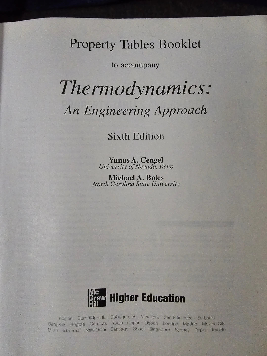 Property Tables Booklet Thermodynamics: An Engineering Approach - photo 2