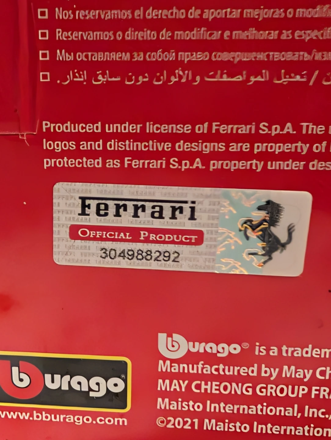Burago Ferrari Race & Play Toy Car - photo 3