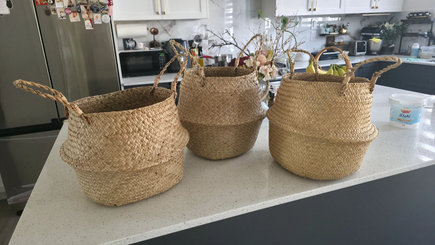 Set of 3 Woven Seagrass Baskets