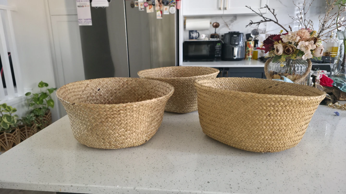 Set of 3 Woven Seagrass Baskets - photo 3