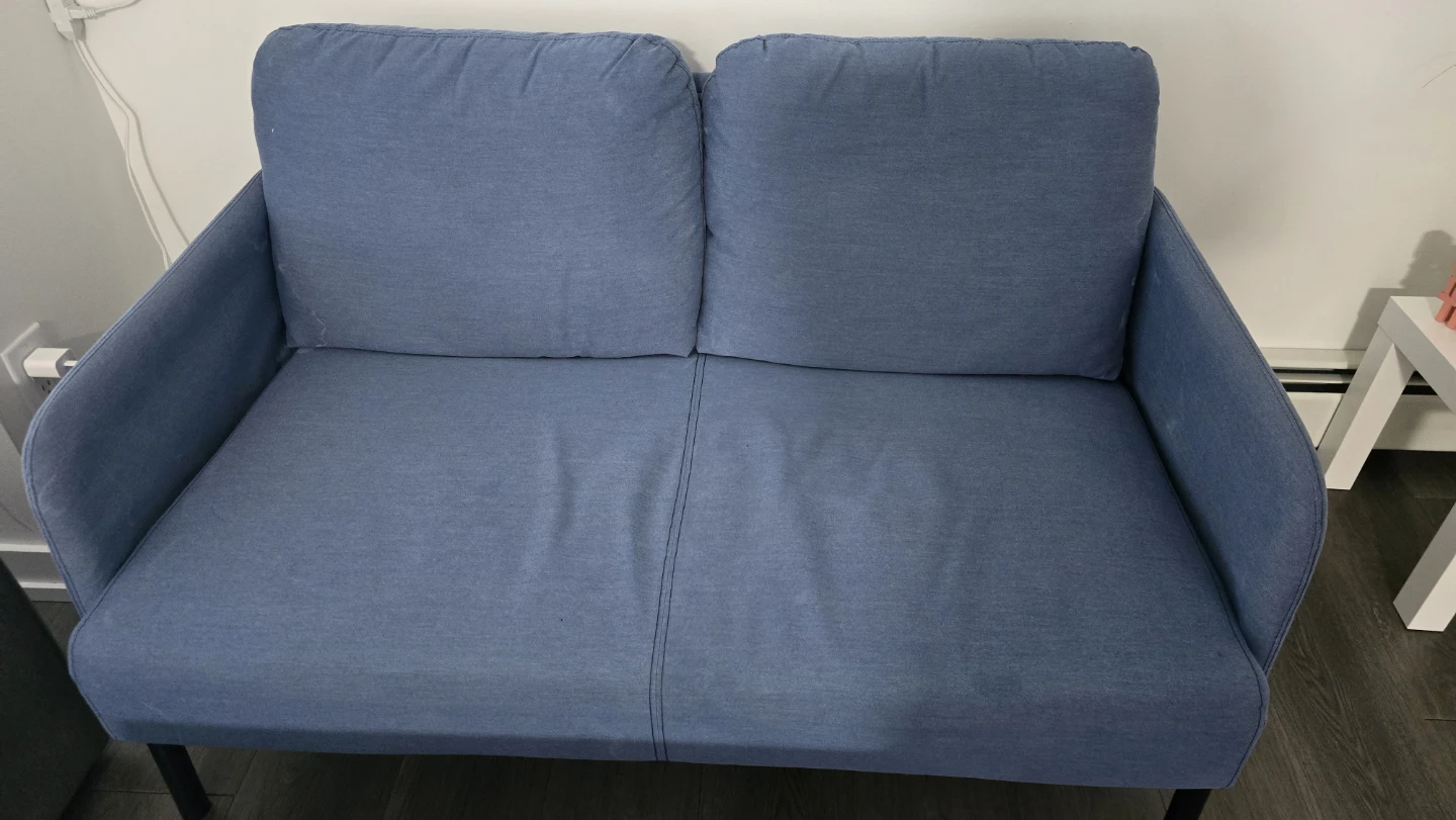 Blue 2-seater loveseat sofa - photo 4