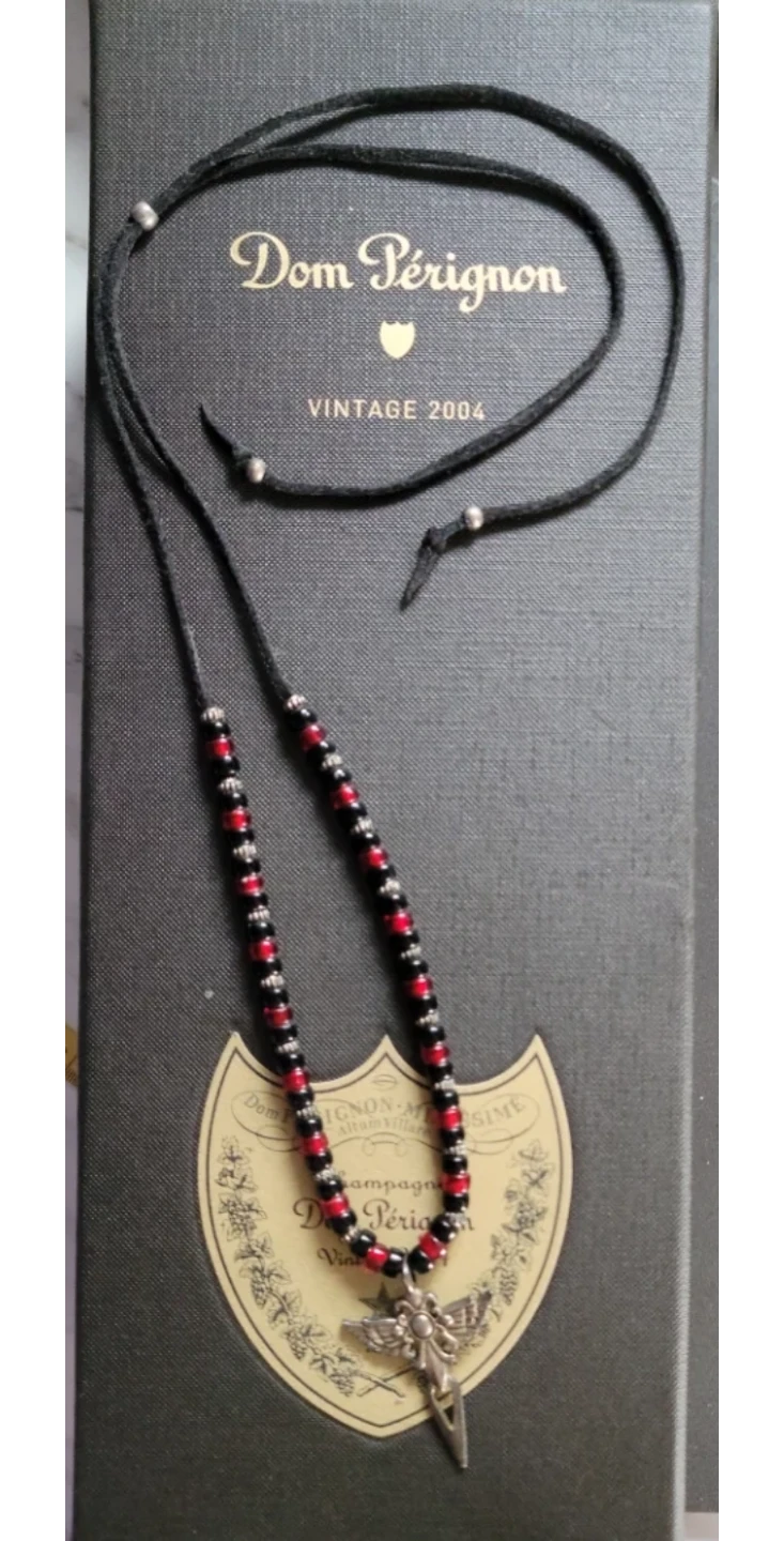 Unisex Beaded Necklace with Cross Pendant