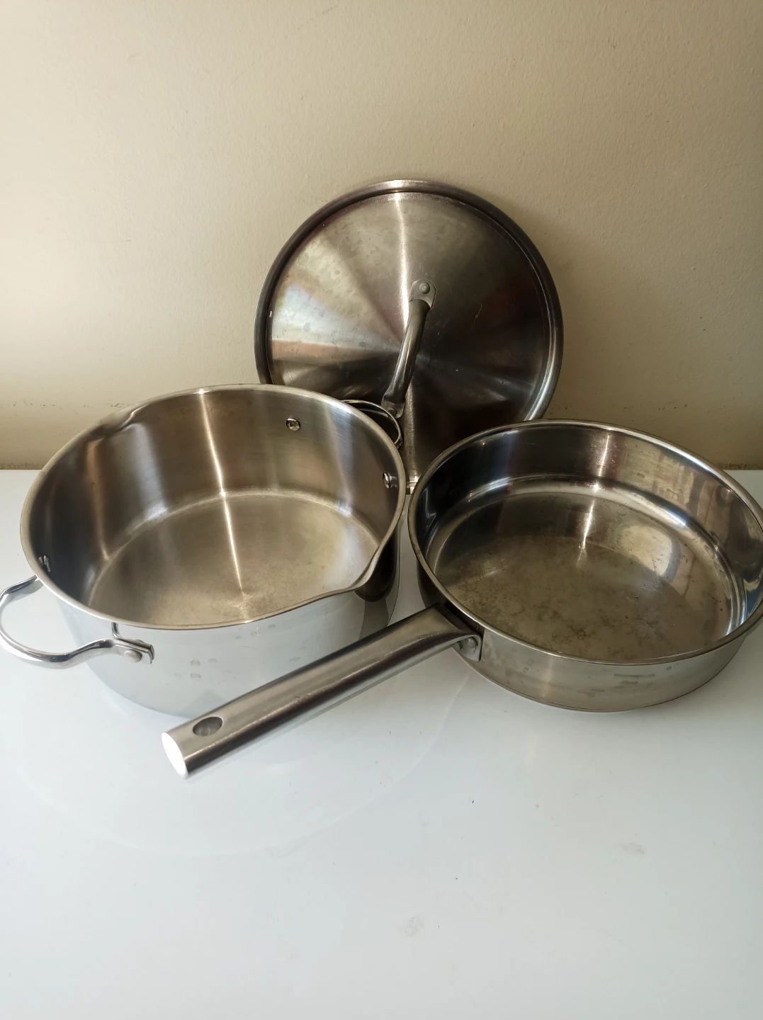 Stainless Steel Pot+Pan+Lid