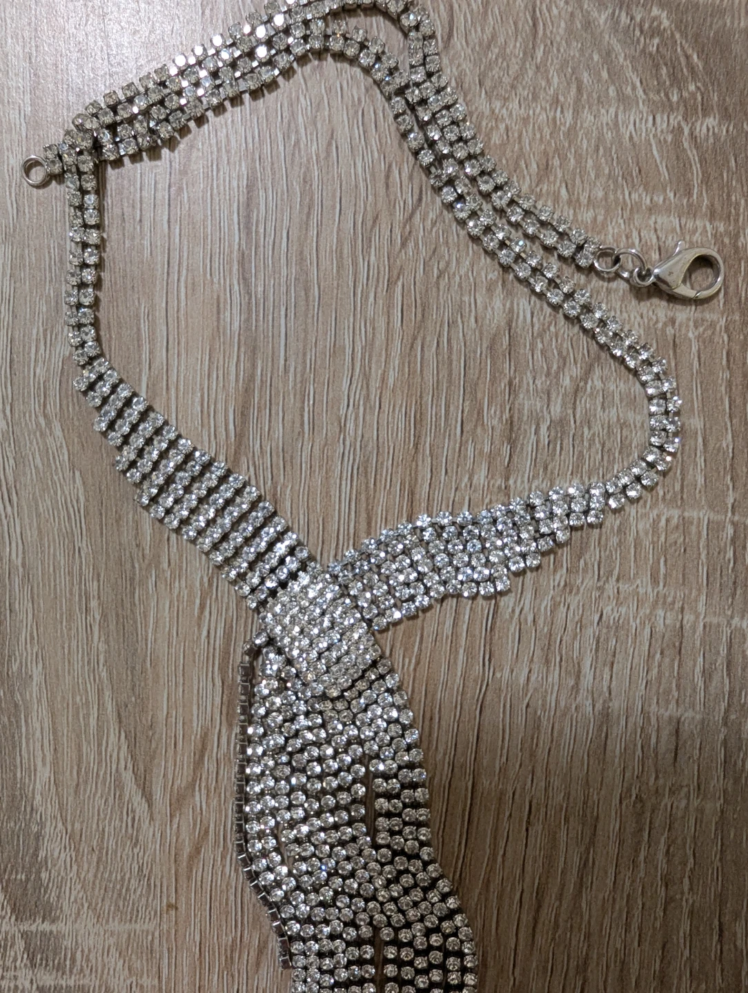 Sparkly Rhinestone Tassel Necklace