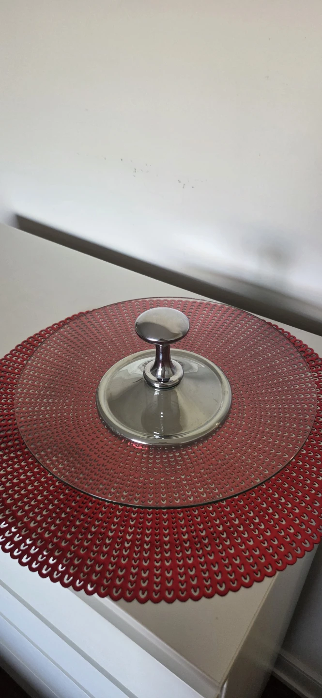 Glass and silver cheese tray