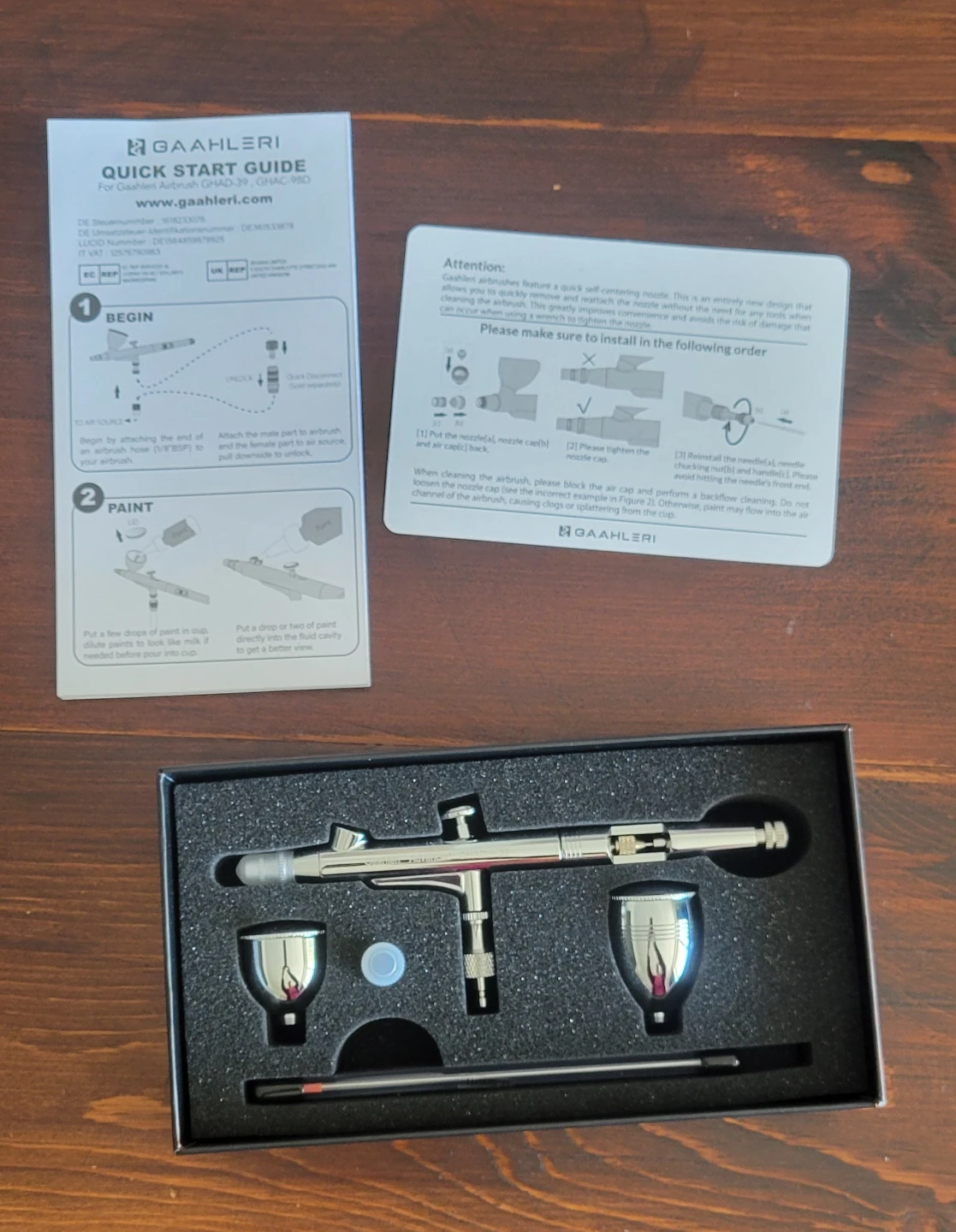 Gaahleri GHAD-39 Airbrush Kit, 0.35 & 0.5 mm Needles - photo 2