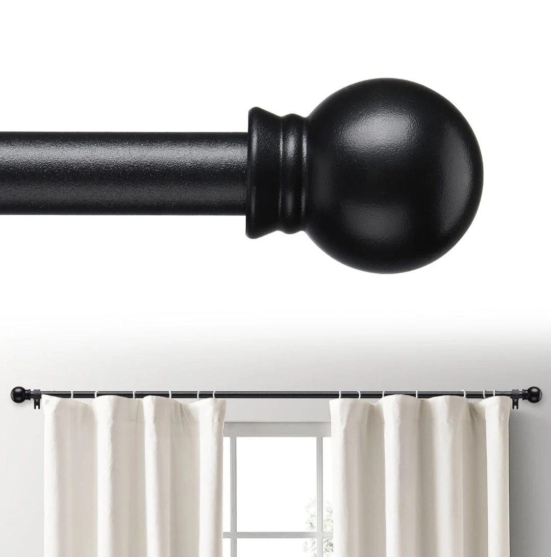 Curtain Rod 28"-59" with no drill clear brackets