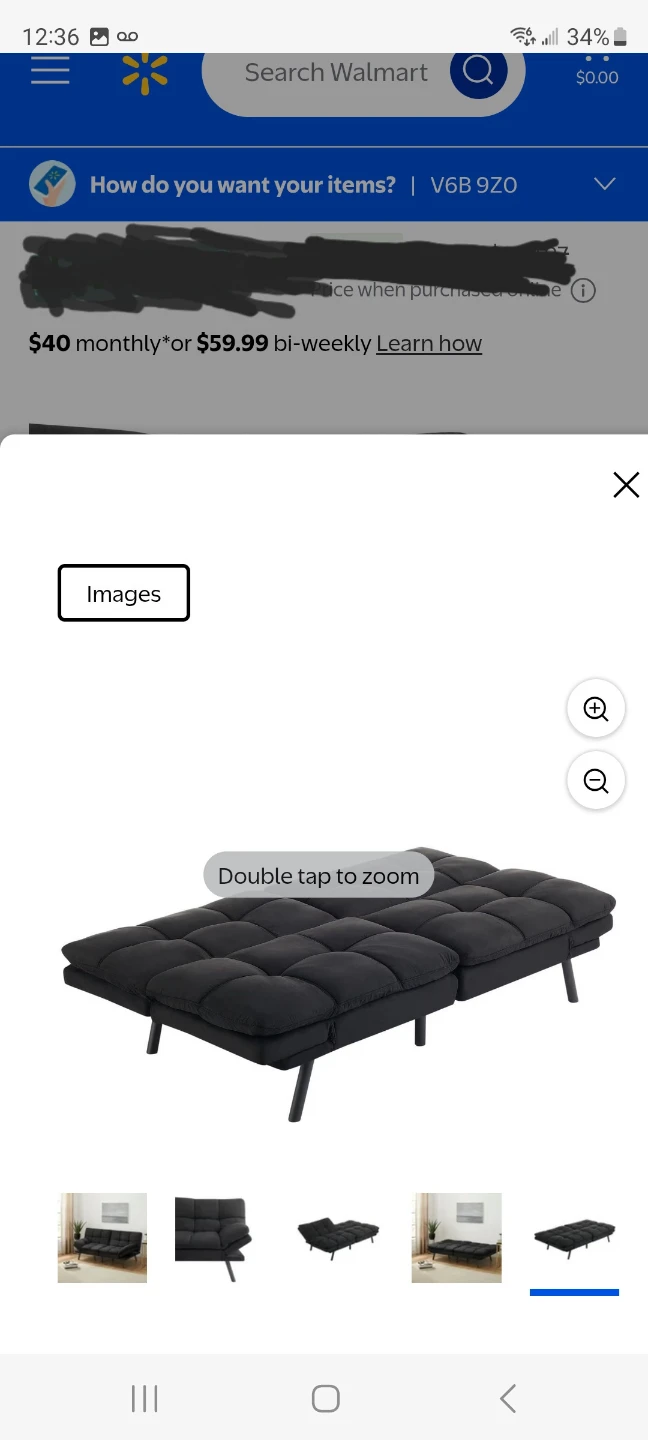Mainstays Memory Foam Futon - Black - photo 3