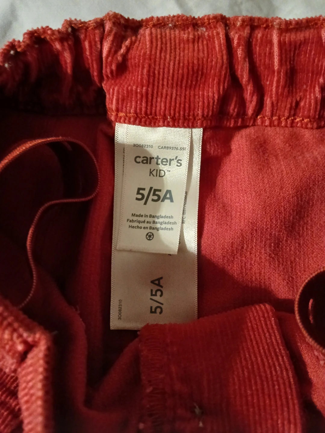 Carters Kid Red Corduroy Skirt Size 5/5A - photo 3