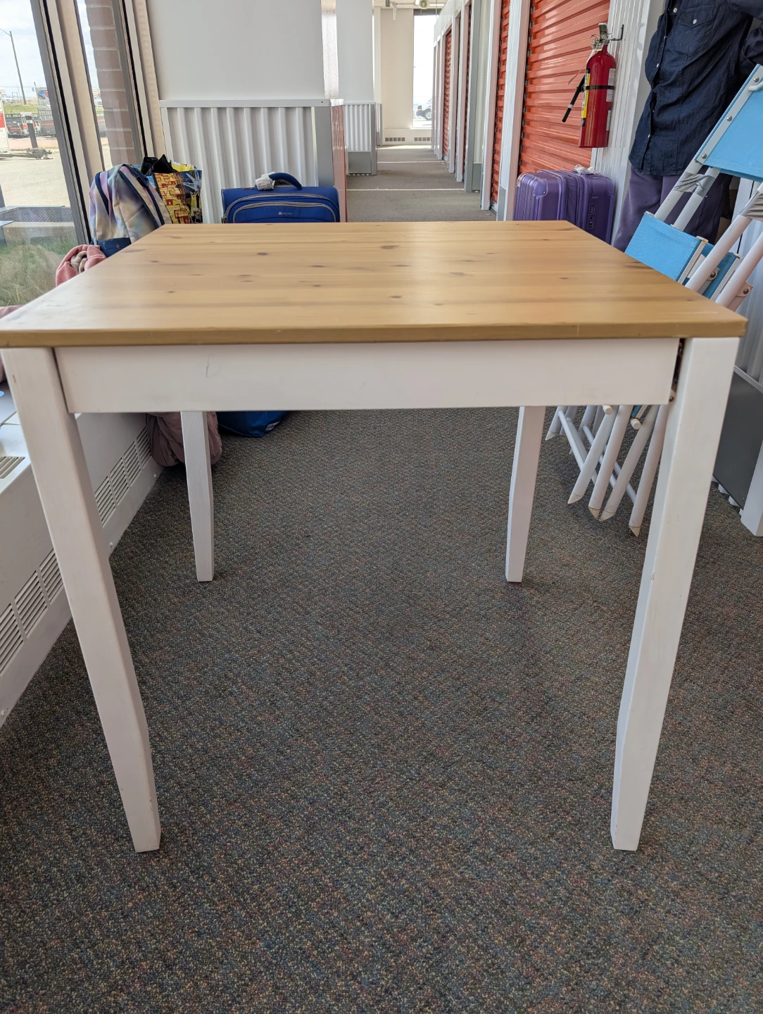 Wooden Top Dining Table with White Legs - photo 2