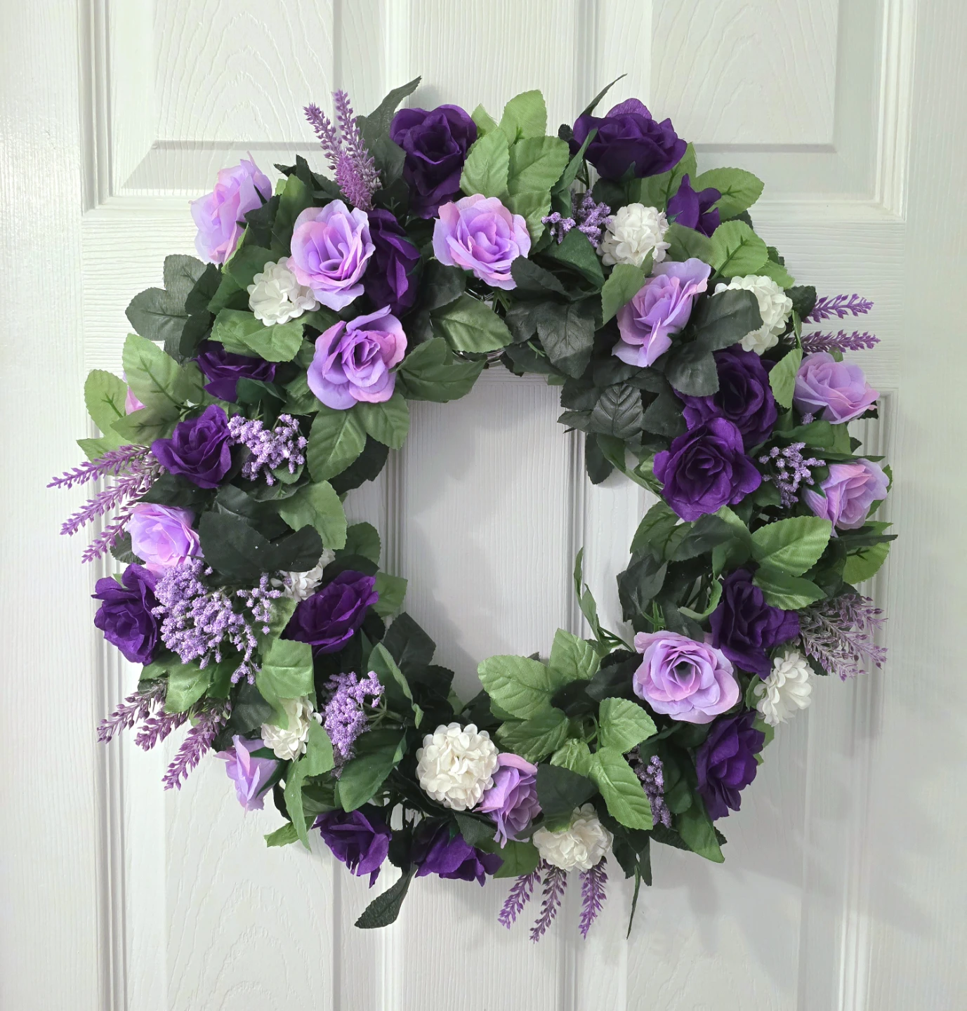 Floral Wreath with Purple and Lavender Roses - photo 2