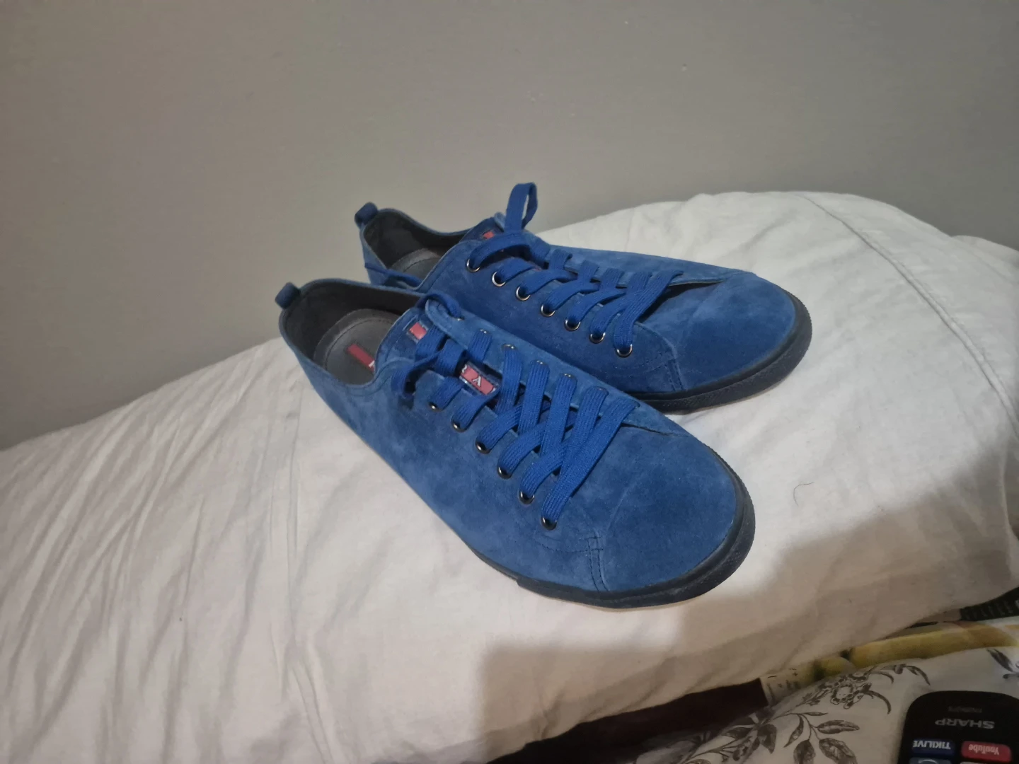 Prada Blue Suede Lace-Up Sneakers - photo 2