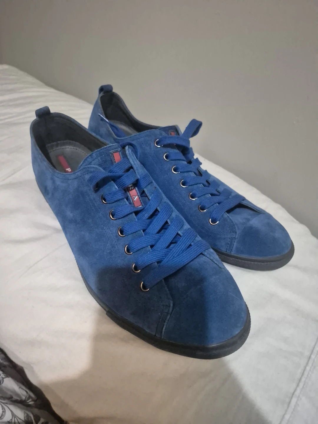 Prada Blue Suede Lace-Up Sneakers - photo 4