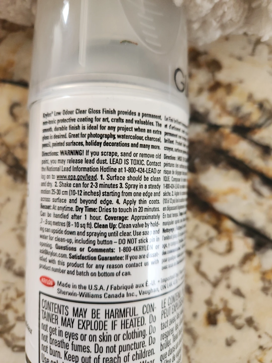 Krylon Low Odour Clear Gloss Finish Spray Paint (312g) - photo 2